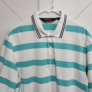 Ralph Lauren Polo with Teal and White Stripes‎